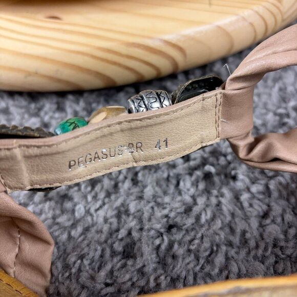 Patrizia Spring Step Wedge Heel Sandals Womens Size 10 Rhinestone Medallion Shoe - Picture 9 of 11